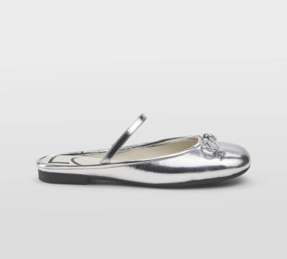 LOAFER DONNA Donna MULE FIOCCO PELLE ARGENTO SPECCHIO 36, 37-2, 38-2, 39-2, 40, 41-2 immagine n. 1/5