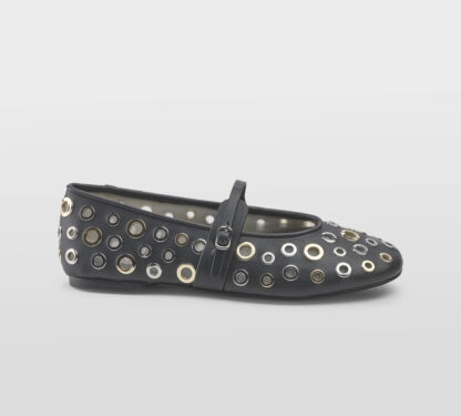 steve madden DONNA Donna BALLARINA PELLE NERO BORCHIE 35-2, 37, 38-2, 38, 39-2, 40, 41-2 immagine n. 1/5