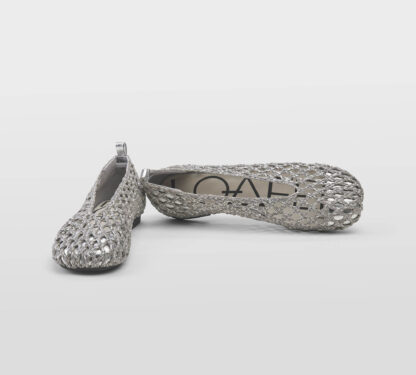 LOAFER DONNA Donna BALLERINA TRAFORATA IN PELLE ARGENTO 36, 37-2, 38-2, 39-2, 40 immagine n. 5/5