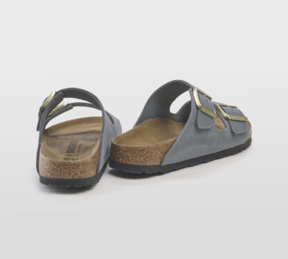 BIRKENSTOCK UNISEX CIABATTA ANATOMICA ARIZONA 2 FASCE PELLE OLIATA BASALTO 36, 37-2, 38-2, 39-2, 40, 41-2 immagine n. 4/5