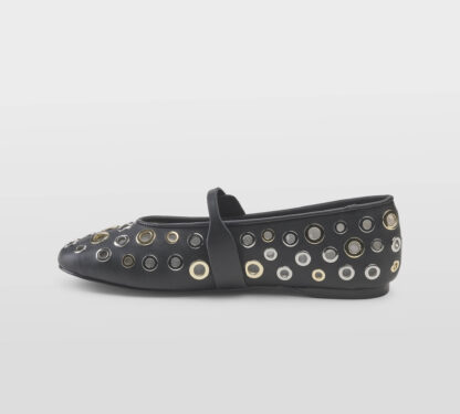 steve madden DONNA Donna BALLARINA PELLE NERO BORCHIE 35-2, 37, 38-2, 38, 39-2, 40, 41-2 immagine n. 2/5