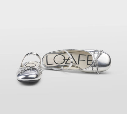 LOAFER DONNA Donna MULE FIOCCO PELLE ARGENTO SPECCHIO 36, 37-2, 38-2, 39-2, 40, 41-2 immagine n. 5/5