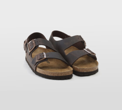 BIRKENSTOCK UNISEX INFRADITO ANATOMICO SANDALO MILANO PELLE OLIATA HABANA 40, 41-2, 42, 43-2, 44-2, 45-2 immagine n. 3/5