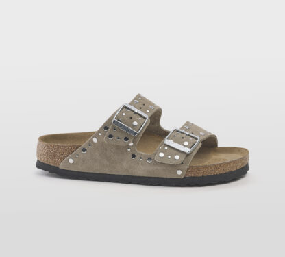 BIRKENSTOCK DONNA CIABATTA ANATOMICA ARIZONA CAMOSCIO TAUPE BORCHIE 35, 36, 37-2, 38-2, 39-2, 40, 41-2 immagine n. 1/3