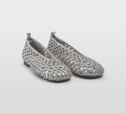 LOAFER DONNA Donna BALLERINA TRAFORATA IN PELLE ARGENTO 36, 37-2, 38-2, 39-2, 40 immagine n. 3/5