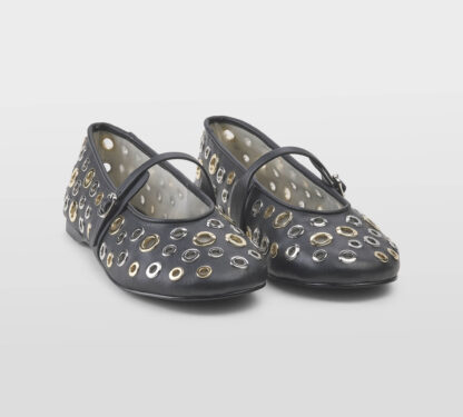 steve madden DONNA Donna BALLARINA PELLE NERO BORCHIE 35-2, 37, 38-2, 38, 39-2, 40, 41-2 immagine n. 3/5