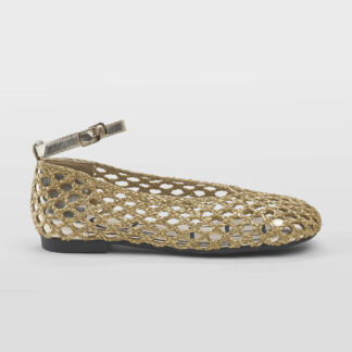 LOAFER DONNA Donna BALLERINA TRAFORATA PELLE ORO 37-2, 38-2, 39-2, 40 immagine n. 1/5