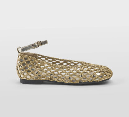 LOAFER DONNA Donna BALLERINA TRAFORATA PELLE ORO 37-2, 38-2, 39-2, 40 immagine n. 1/5