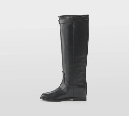 VIA ROMA 15 DONNA Donna STIVALE CAVALLERIZZO PELLE NERO LUCCHETTO 36, 37-2, 37, 38-2, 38, 39-2, 40, 41-2 immagine n. 2/5
