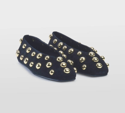 JEFFREY CAMPBELL DONNA Donna BALLERINE CAMOSCIO NERO BORCHIE 36, 37-2, 38-2, 39-2, 40, 41-2 immagine n. 3/5