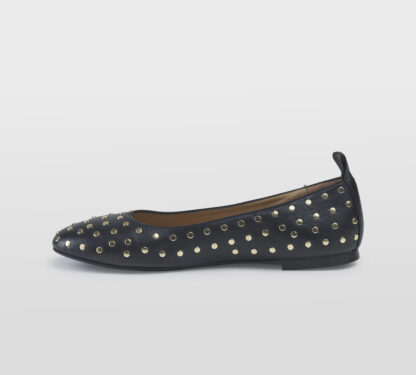PROSPERINE DONNA Donna BALLERINA PELLE NERO BORCHIE 36, 37-2, 37, 38-2, 39-2, 40, 41-2 immagine n. 2/5