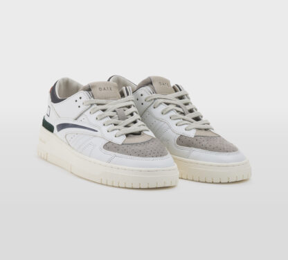 D.A.T.E UOMO CALZATURE SNEAKERS PELLE BIANCO NERO ARANCIO 40, 41-2, 42, 43-2, 44-2, 45-2, 46-2 immagine n. 3/5