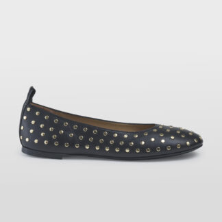 PROSPERINE DONNA Donna BALLERINA PELLE NERO BORCHIE 36, 37-2, 37, 38-2, 39-2, 40, 41-2 immagine n. 1/5