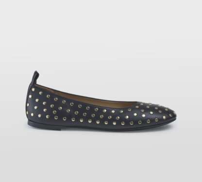 PROSPERINE DONNA Donna BALLERINA PELLE NERO BORCHIE 36, 37-2, 37, 38-2, 39-2, 40, 41-2 immagine n. 1/5