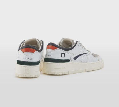 D.A.T.E UOMO CALZATURE SNEAKERS PELLE BIANCO NERO ARANCIO 40, 41-2, 42, 43-2, 44-2, 45-2, 46-2 immagine n. 4/5
