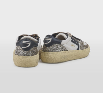 PURAI DONNA Donna SNEAKERS PELLE BIANCO GLITTER ORO 36, 37-2, 38-2, 40 immagine n. 4/5