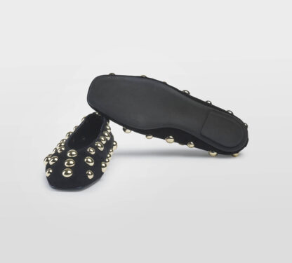 JEFFREY CAMPBELL DONNA Donna BALLERINE CAMOSCIO NERO BORCHIE 36, 37-2, 38-2, 39-2, 40, 41-2 immagine n. 5/5