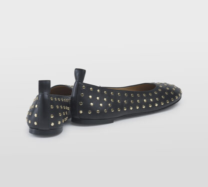 PROSPERINE DONNA Donna BALLERINA PELLE NERO BORCHIE 36, 37-2, 37, 38-2, 39-2, 40, 41-2 immagine n. 4/5