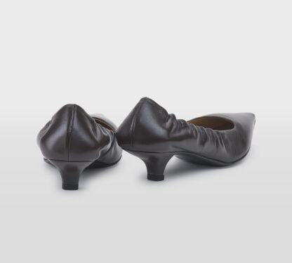 PROSPERINE DONNA DECOLLETTE' DECOLLETTE' ARRICCIATA PELLE CHOCOLATE 36, 37-2, 37, 38-2, 39-2, 40, 41-2 immagine n. 4/5