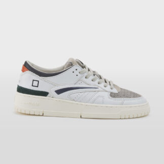 D.A.T.E UOMO CALZATURE SNEAKERS PELLE BIANCO NERO ARANCIO 40, 41-2, 42, 43-2, 44-2, 45-2, 46-2 immagine n. 1/5