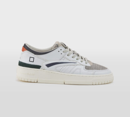 D.A.T.E UOMO CALZATURE SNEAKERS PELLE BIANCO NERO ARANCIO 40, 41-2, 42, 43-2, 44-2, 45-2, 46-2 immagine n. 1/5