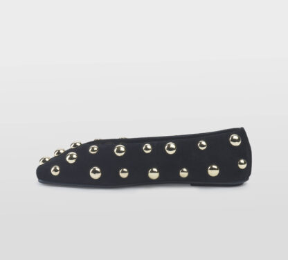 JEFFREY CAMPBELL DONNA Donna BALLERINE CAMOSCIO NERO BORCHIE 36, 37-2, 38-2, 39-2, 40, 41-2 immagine n. 2/5