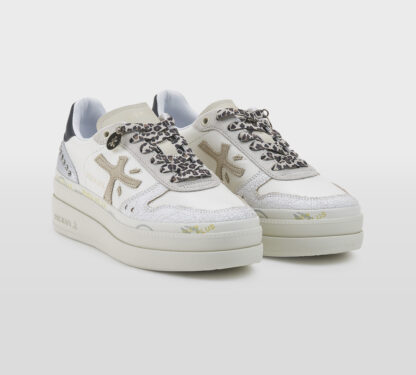 premiata DONNA Donna SNEAKERS MICOL BIANCO ARGENTO 36, 37-2, 38-2, 39-2, 40 immagine n. 3/5