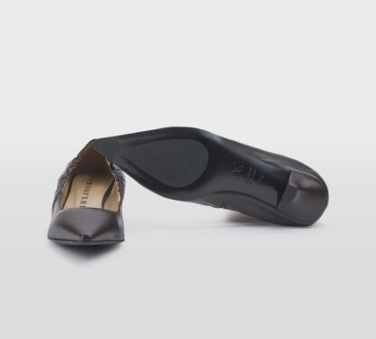 PROSPERINE DONNA DECOLLETTE' DECOLLETTE' ARRICCIATA PELLE CHOCOLATE 36, 37-2, 37, 38-2, 39-2, 40, 41-2 immagine n. 5/5