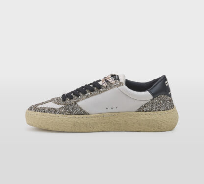 PURAI DONNA Donna SNEAKERS PELLE BIANCO GLITTER ORO 36, 37-2, 38-2, 40 immagine n. 2/5