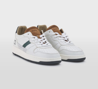 D.A.T.E UOMO CALZATURE SNEAKERS PELLE BIANCO VERDE 40, 41-2, 42, 43-2, 44-2, 45-2 immagine n. 3/5