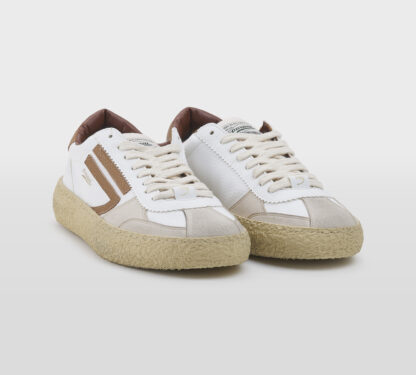 PURAI UOMO CALZATURE SNEAKERS PELLE BIANCO CUOIO 40, 41-2, 42, 43-2, 44-2, 45-2 immagine n. 3/5