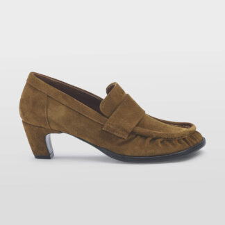 ELENA iachi DONNA Donna MOCASSINO TACCO CAMOSCIO COGNAC 36, 37-2, 37, 38-2, 39-2 immagine n. 1/5