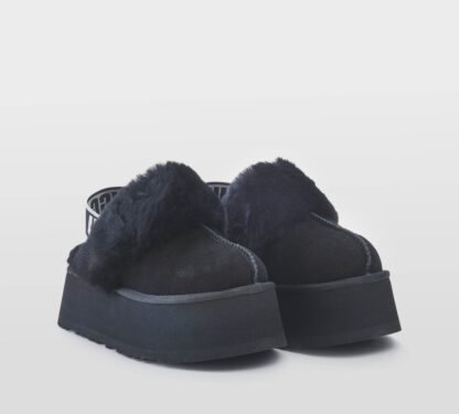 UGG DONNA Donna SABOT PLATFORM MONTONE NERO 36, 37-2, 38-2, 39-2 immagine n. 3/5