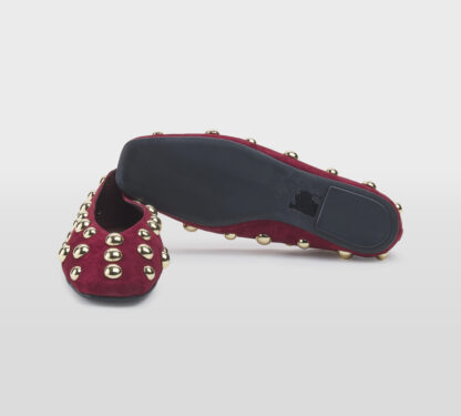 JEFFREY CAMPBELL DONNA Donna BALLERINA CAMOSCIO ROSSO BORCHIE 36, 37-2, 38-2, 39-2, 40, 41-2 immagine n. 5/5