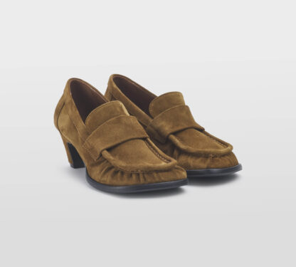 ELENA iachi DONNA Donna MOCASSINO TACCO CAMOSCIO COGNAC 36, 37-2, 37, 38-2, 39-2 immagine n. 3/5