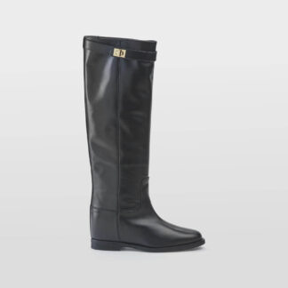 VIA ROMA 15 DONNA Donna STIVALE CAVALLERIZZO PELLE NERO LUCCHETTO 36, 37-2, 37, 38-2, 38, 39-2, 40, 41-2 immagine n. 1/5