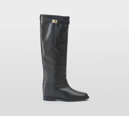 VIA ROMA 15 DONNA Donna STIVALE CAVALLERIZZO PELLE NERO LUCCHETTO 36, 37-2, 37, 38-2, 38, 39-2, 40, 41-2 immagine n. 1/5