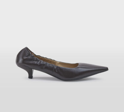 PROSPERINE DONNA DECOLLETTE' DECOLLETTE' ARRICCIATA PELLE CHOCOLATE 36, 37-2, 37, 38-2, 39-2, 40, 41-2 immagine n. 1/5