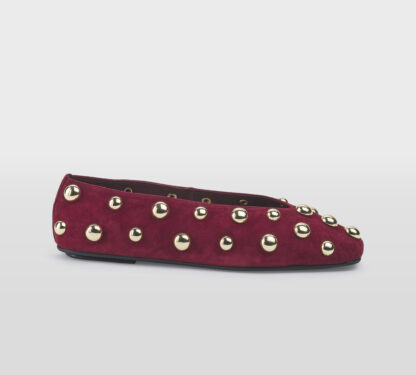JEFFREY CAMPBELL DONNA Donna BALLERINA CAMOSCIO ROSSO BORCHIE 36, 37-2, 38-2, 39-2, 40, 41-2 immagine n. 1/5