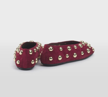 JEFFREY CAMPBELL DONNA Donna BALLERINA CAMOSCIO ROSSO BORCHIE 36, 37-2, 38-2, 39-2, 40, 41-2 immagine n. 4/5