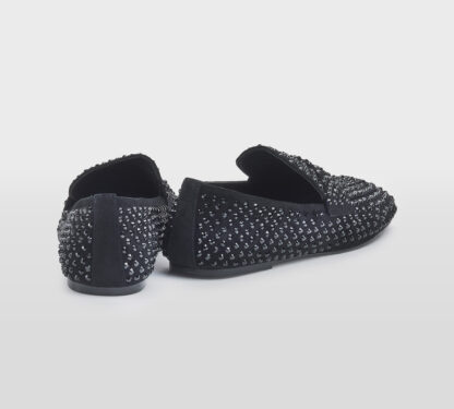 STRATEGIA DONNA Donna MOCASSINO CAMOSCIO NERO SWAROVSKY 36, 37-2, 38-2, 39-2, 40, 41-2 immagine n. 4/5