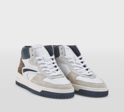 D.A.T.E UOMO CALZATURE SNEAKERS TORNEO BIANCO BLU MARRONE 40, 41-2, 42, 43-2, 44-2, 45-2 immagine n. 3/5