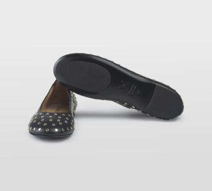 PROSPERINE DONNA Donna BALLERINA PELLE NERO BORCHIE 36, 37-2, 37, 38-2, 39-2, 40, 41-2 immagine n. 5/5