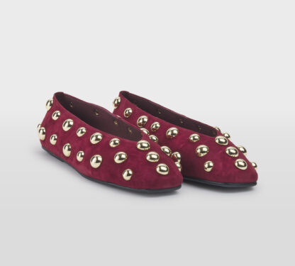 JEFFREY CAMPBELL DONNA Donna BALLERINA CAMOSCIO ROSSO BORCHIE 36, 37-2, 38-2, 39-2, 40, 41-2 immagine n. 3/5
