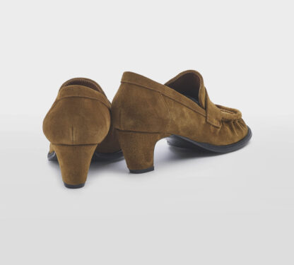 ELENA iachi DONNA Donna MOCASSINO TACCO CAMOSCIO COGNAC 36, 37-2, 37, 38-2, 39-2 immagine n. 4/5