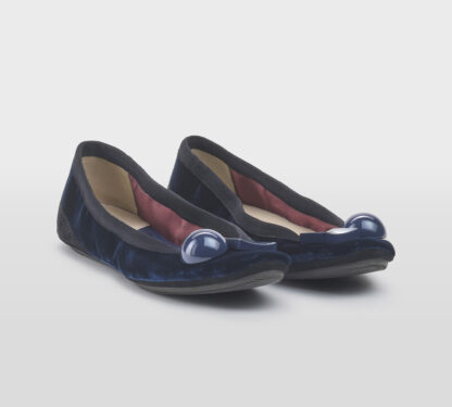 DOVE NUOTANO GLI S DONNA Donna BALLERINA VELLUTO BLU 37-2, 38-2, 40, 41-2 immagine n. 3/5