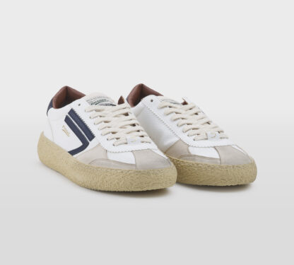 PURAI UOMO CALZATURE SNEAKERS PELLE BIANCO BLU 40, 41-2, 42, 43-2, 44-2, 45-2 immagine n. 3/5