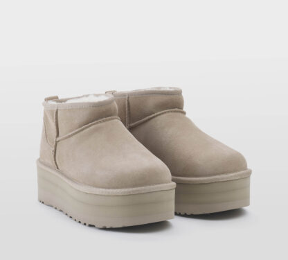 UGG DONNA Donna ULTRA MINI PLATFORM MONTONE SAND 37-2, 39-2, 40, 41-2, 38-2 immagine n. 3/5
