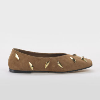 LE VIOZZI DONNA Donna BALLERINA CAMOSCIO CUOIO BORCHIE 36, 37-2, 37, 38-2, 39-2, 40, 41-2 immagine n. 1/5