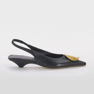 VIC MATIE' DONNA Donna SLINGBACK PELLE NERO 36, 37-2, 37, 38-2, 39-2, 40 immagine n. 1/5